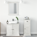 vidaXL Bathroom Furniture Set with Drawer with Shelf Wall-mounted with Storage with Door with Mirror 3 pcs Brown 37 x 34 x 80 cm
