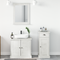 vidaXL Bathroom Furniture Set with Drawer with Shelf Wall-mounted with Storage with Door with Mirror 3 pcs Brown 37 x 34 x 80 cm