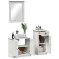 vidaXL Bathroom Furniture Set with Drawer with Shelf Wall-mounted with Storage with Door with Mirror 3 pcs Brown 37 x 34 x 80 cm
