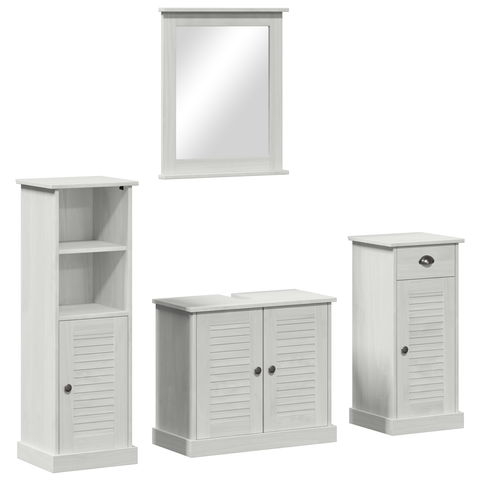 vidaXL Bathroom Furniture Set 3 pcs Antique white 37 x 34 x 110 cm