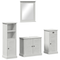 vidaXL Bathroom Furniture Set 3 pcs Antique white 37 x 34 x 110 cm
