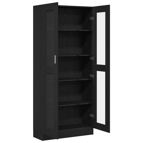 vidaXL Book Cabinets - 2 Pack - Black Oak - 82.5 x 30.5 x 185 cm - Engineered Wood