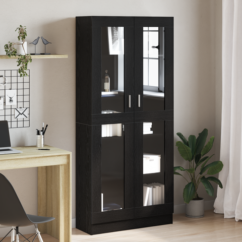 vidaXL Book Cabinets - 2 Pack - Black Oak - 82.5 x 30.5 x 185 cm - Engineered Wood