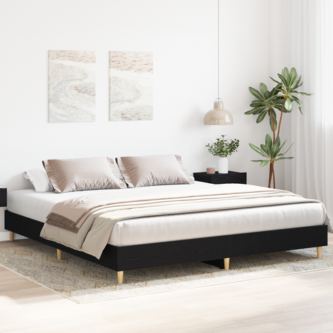 vidaXL Bed Frame Black Oak 200x200 cm Engineered Wood