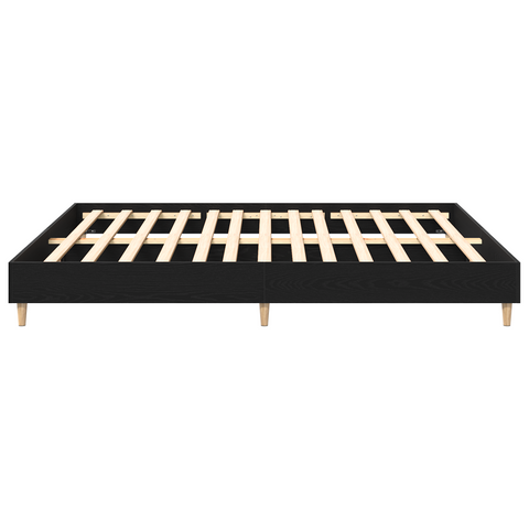 vidaXL Bed Frame Black Oak 180x200 cm Engineered Wood