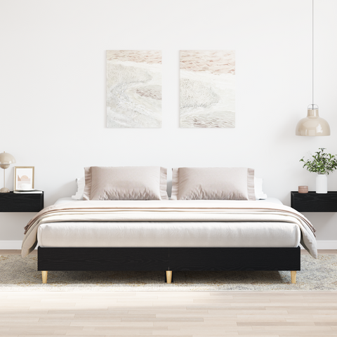 vidaXL Bed Frame Black Oak 160x200 cm Engineered Wood
