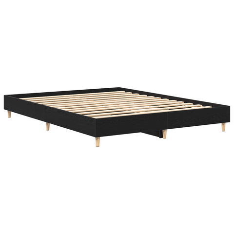 vidaXL Bed Frame Black Oak 150x200 cm Engineered Wood