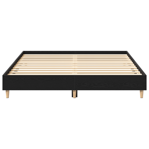 vidaXL Bed Frame Black Oak 150x200 cm Engineered Wood