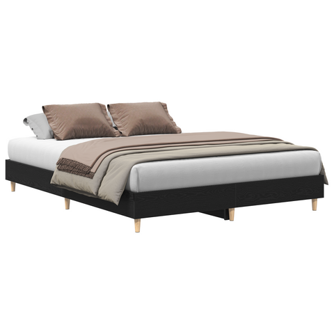 vidaXL Bed Frame Black Oak 140x200 cm Engineered Wood