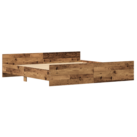 vidaXL Bed Frame Old Wood 200x200 cm Engineered Wood