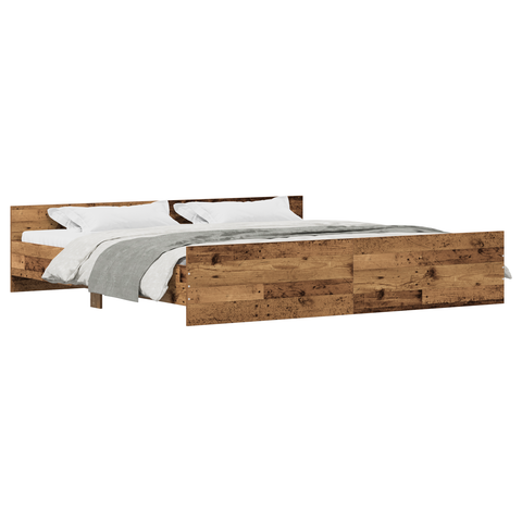 vidaXL Bed Frame Old Wood 200x200 cm Engineered Wood