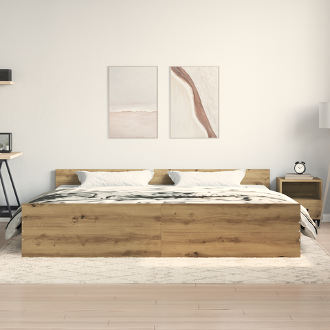 vidaXL Bed Frame Artisan Oak 200x200 cm Engineered Wood