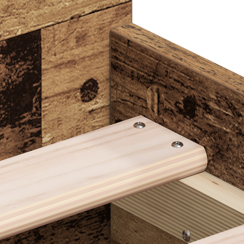 vidaXL Bed Frame without Mattress Old Wood 75x190 cm Engineered Wood