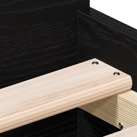 vidaXL Bed Frame without Mattress Black Oak 75x190 cm Engineered Wood