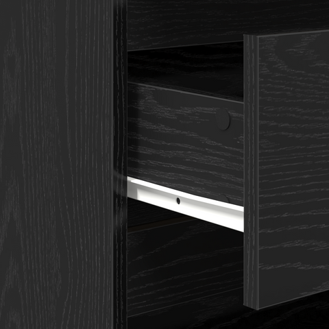 vidaXL 2-Piece Sideboards in Black Oak Engineered Wood