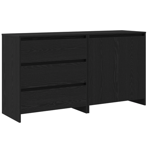 vidaXL 2-Piece Sideboards in Black Oak Engineered Wood