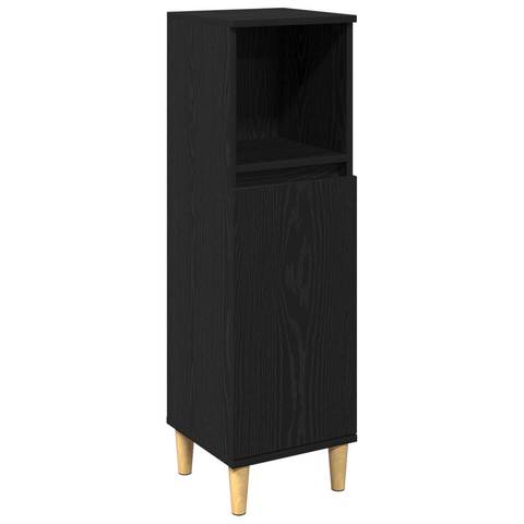 vidaXL 3 Piece Bathroom Furniture Set Black Oak Engineered Wood