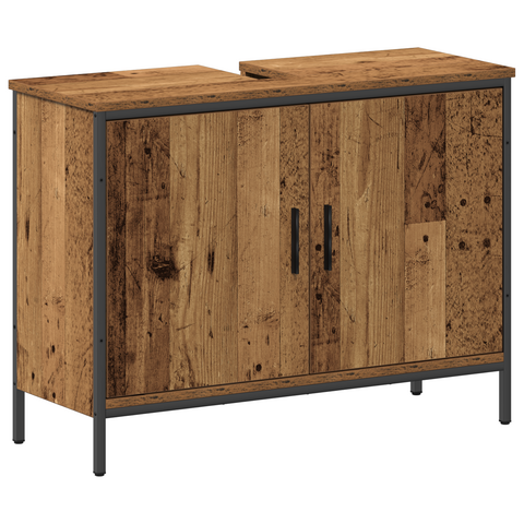 vidaXL 4 Piece Bathroom Furniture Set Old Wood Engineered Wood