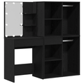vidaXL LED Dressing Table with 2 Cabinets Black Oak Engineered Wood