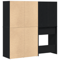 vidaXL LED Dressing Table with 2 Cabinets Black Oak Engineered Wood