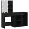 vidaXL Dressing Table with LED & Cabinet Black Oak Engineered Wood