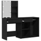 vidaXL Dressing Table with LED & Cabinet Black Oak Engineered Wood