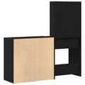 vidaXL Dressing Table with LED & Cabinet Black Oak Engineered Wood