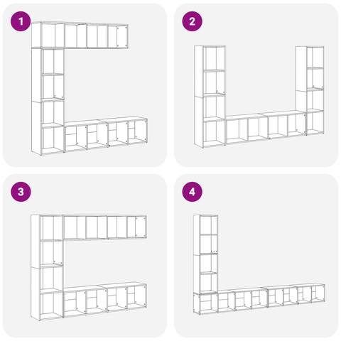 vidaXL Bookshelves 3 pcs Black Oak 36x30x143 cm Engineered Wood