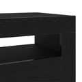vidaXL Bedside Cabinet with LED Lights Black Oak 60x35x40 cm Engineered Wood