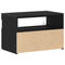 vidaXL Bedside Cabinet with LED Lights Black Oak 60x35x40 cm Engineered Wood