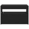 vidaXL Bedside Cabinet with LED Lights Black Oak 60x35x40 cm Engineered Wood