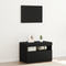 vidaXL Bedside Cabinet with LED Lights Black Oak 60x35x40 cm Engineered Wood