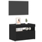 vidaXL Bedside Cabinet with LED Lights Black Oak 60x35x40 cm Engineered Wood