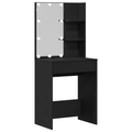 vidaXL Dressing Table Set with LED Black Oak Engineered Wood