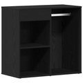vidaXL Dressing Table Set with LED Black Oak Engineered Wood