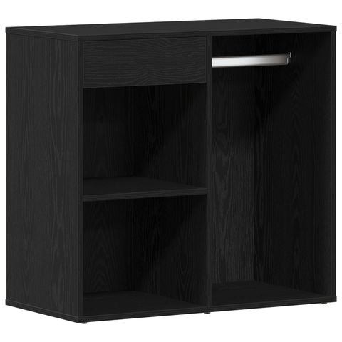 vidaXL Dressing Table Set with LED Black Oak Engineered Wood