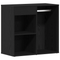vidaXL Dressing Table Set with LED Black Oak Engineered Wood