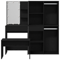 vidaXL Dressing Table Set with LED Black Oak Engineered Wood