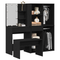 vidaXL Dressing Table Set with LED Black Oak Engineered Wood