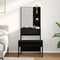 vidaXL Dressing Table Set with LED Black Oak Engineered Wood