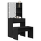 vidaXL Dressing Table Set with LED Black Oak Engineered Wood
