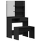 vidaXL Dressing Table Set Black Oak Engineered Wood