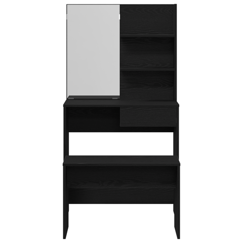 vidaXL Dressing Table Set Black Oak Engineered Wood