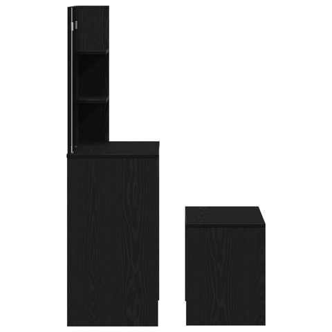 vidaXL Dressing Table Set Black Oak Engineered Wood