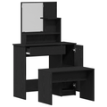 vidaXL Dressing Table Set Black Oak Engineered Wood