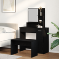 vidaXL Dressing Table Set Black Oak Engineered Wood