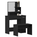 vidaXL Dressing Table Set Black Oak Engineered Wood