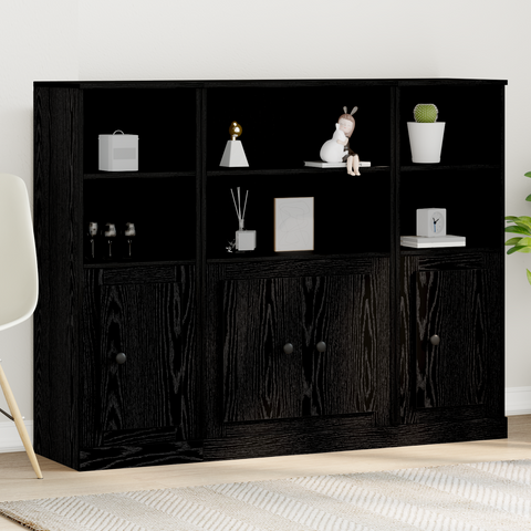 vidaXL Highboard Black Oak 132x35,5x103,5 cm Engineered Wood