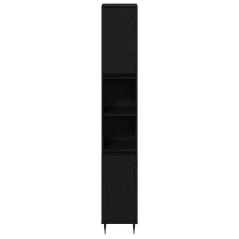 vidaXL 3 Piece Bathroom Furniture Set Black Oak Engineered Wood