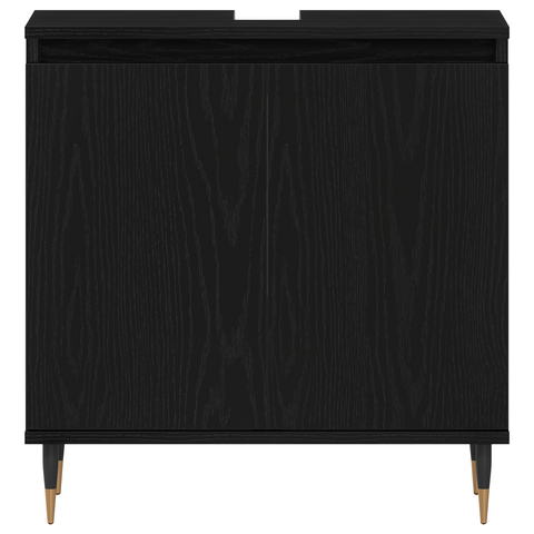 vidaXL 3 Piece Bathroom Furniture Set Black Oak Engineered Wood